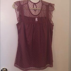 NWT Pink Blouse w/Lace